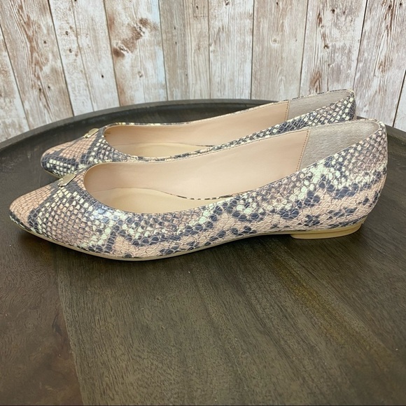 Kate Spade Nylah Snakeskin Pointed Toe Leather Flat Size 6.5 Women - Picture 5 of 13